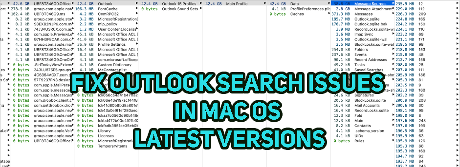 outlook for mac search freezes